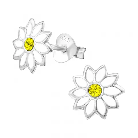 Blomster øreringe i sølv