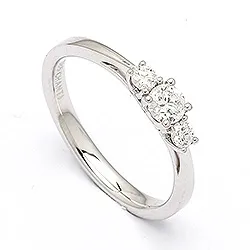 Diamant ring i 14 karat hvidguld 0,21 ct 0,132 ct