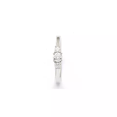 Diamant ring i 14 karat hvidguld 0,21 ct 0,132 ct