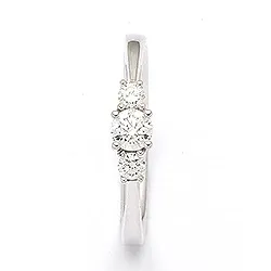 Diamant ring i 14 karat hvidguld 0,21 ct 0,132 ct