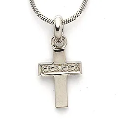 kors vedhæng i 8 karat hvidguld 0,004 ct