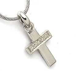 kors vedhæng i 8 karat hvidguld 0,004 ct