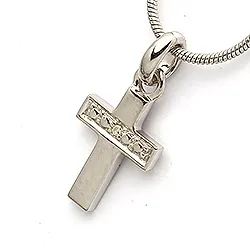 kors vedhæng i 8 karat hvidguld 0,004 ct