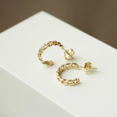 halvcreoler i 9 karat guld - Gold Collection