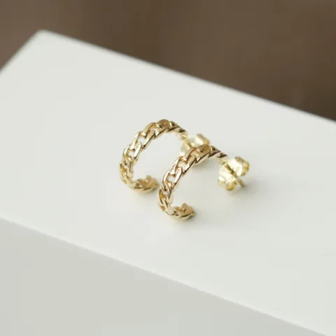 halvcreoler i 9 karat guld - Gold Collection