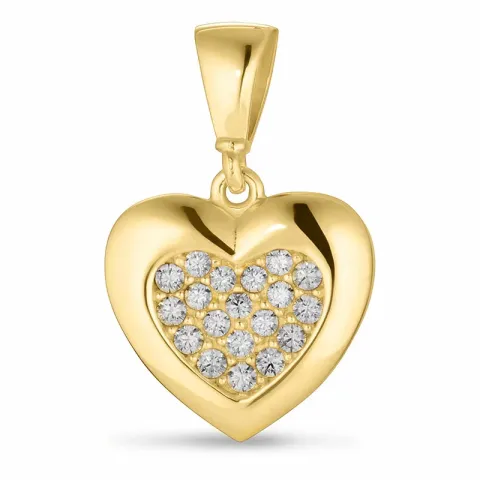 hjerte zirkon vedhæng i 9 karat guld