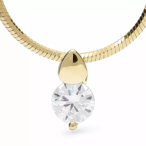 Zirkon vedhæng i 14 karat guld