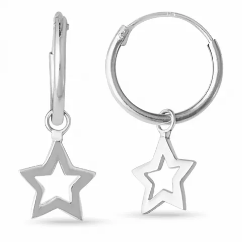 12 mm stjerne Creoler øreringe i sølv