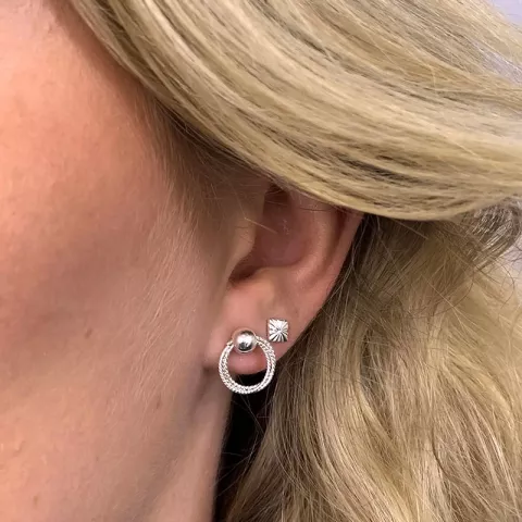 runde twist øreringe i sølv