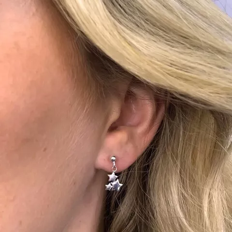 lange stjerne øreringe i sølv