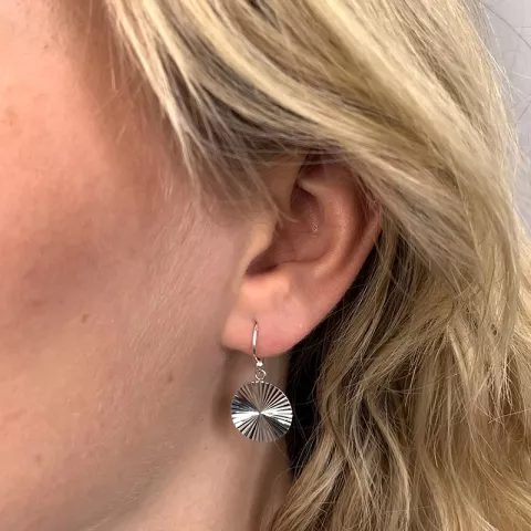 lange runde øreringe i sølv
