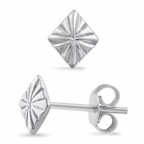 firkantet ørestikker i sølv