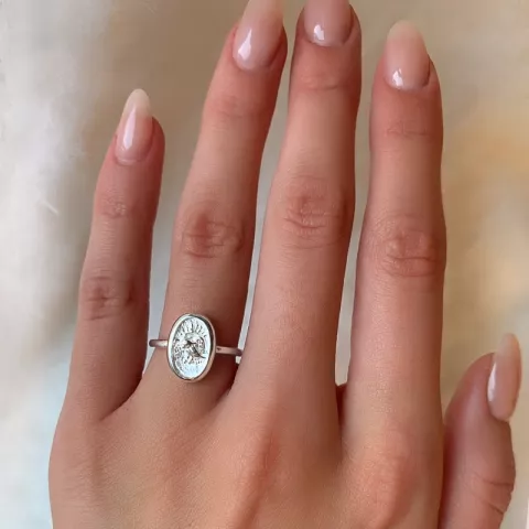 oval ring i sølv