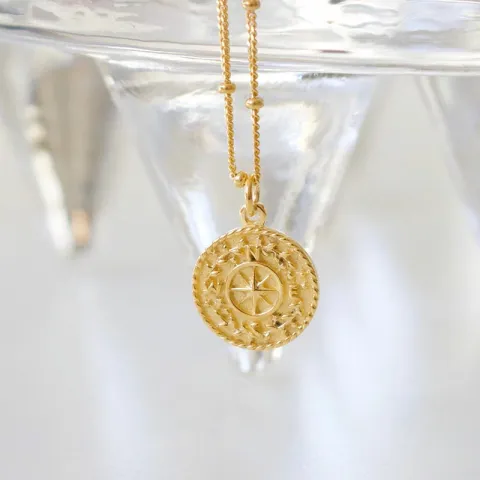 Kollektionsprøve halskæde i forgyldt sølv med vedhæng i forgyldt sølv