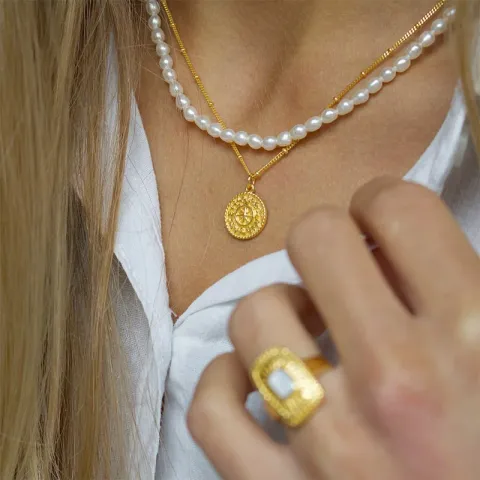 Kollektionsprøve halskæde i forgyldt sølv med vedhæng i forgyldt sølv