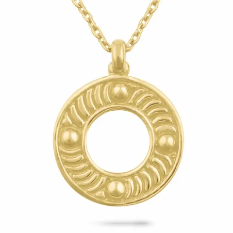 rundt halskæde i forgyldt sølv med vedhæng i forgyldt sølv