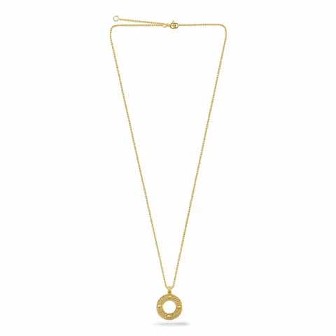 rundt halskæde i forgyldt sølv med vedhæng i forgyldt sølv