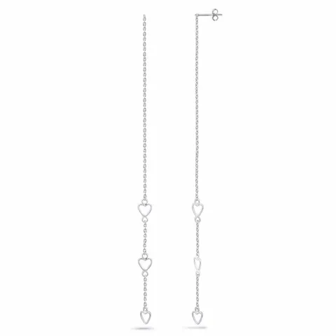 lange kæde øreringe i sølv