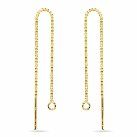 lange kæde øreringe i forgyldt sølv