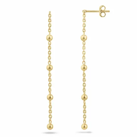 lange kæde øreringe i forgyldt sølv