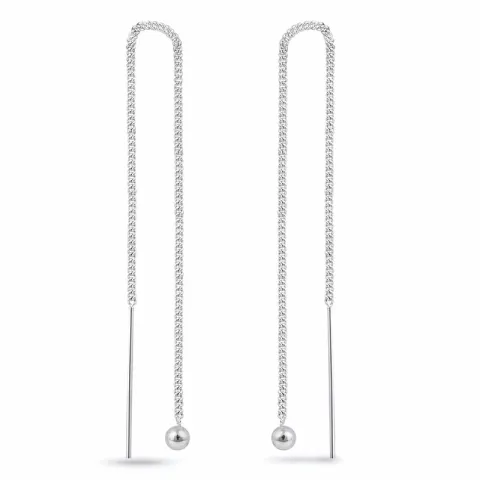 lange kæde øreringe i sølv