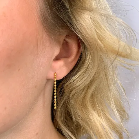 lange kæde øreringe i forgyldt sølv