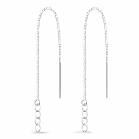 lange kæde øreringe i sølv