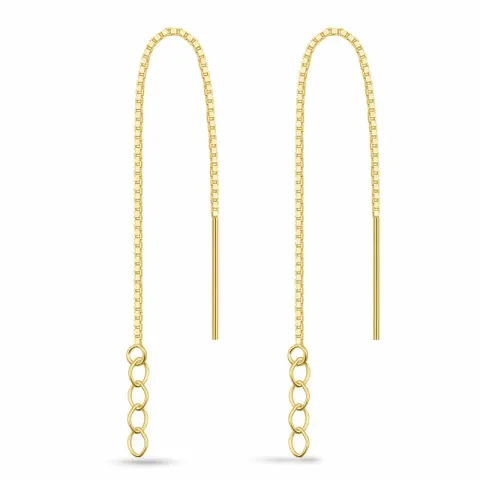 lange kæde øreringe i forgyldt sølv