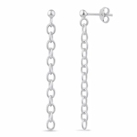 lange kæde øreringe i sølv