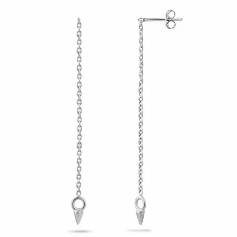 lange kæde øreringe i sølv