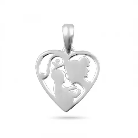 hjerte mor og barn vedhæng i sølv