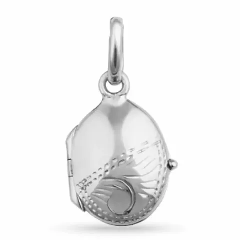 ovalt medaljon i sølv