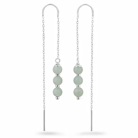 amazonit kæde øreringe i sølv - Loom Stones