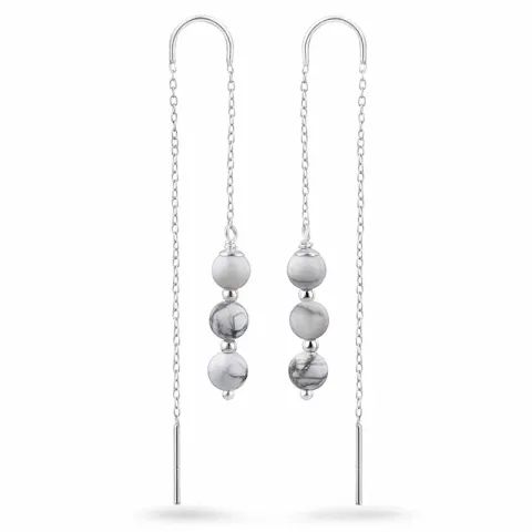 howlite kæde øreringe i sølv