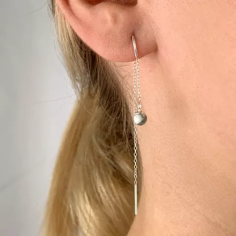 howlite kæde øreringe i sølv