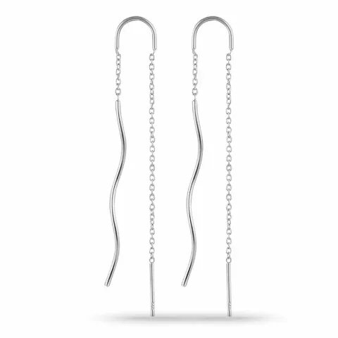 lange kæde øreringe i sølv