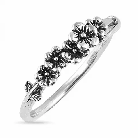 blomster ring i sølv