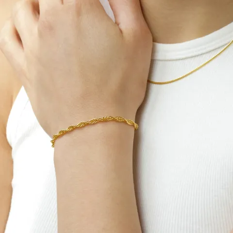 Armbånd i forgyldt sølv 17+2 cm x
