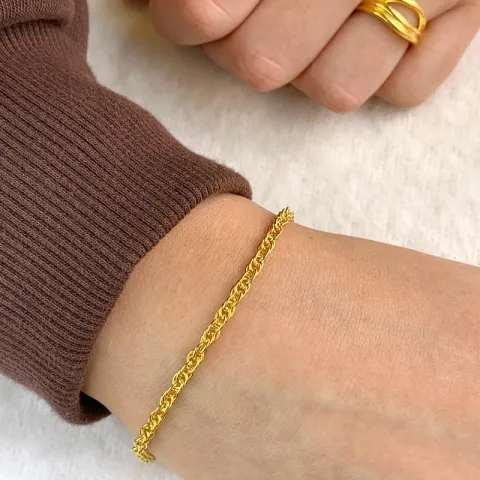 Armbånd i forgyldt sølv 17+2 cm x 