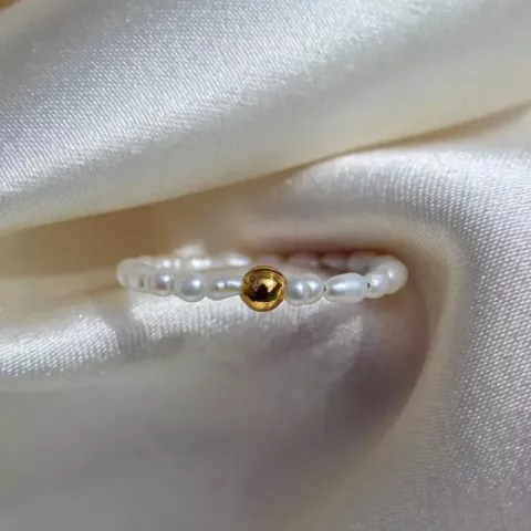 Hultquist perle ring i forgyldt sølv