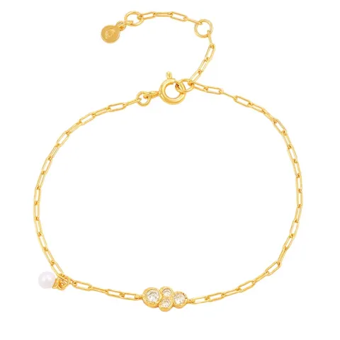 Hultquist Scarlet armbånd i forgyldt sølv hvid zirkon