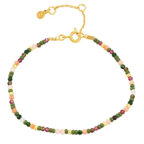 Hultquist Skadi multifarvede armbånd i forgyldt sølv