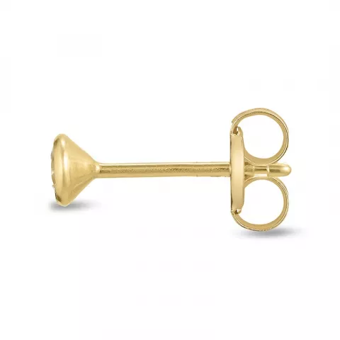 1/2 par 3 mm øreringe i 9 karat guld med zirkon