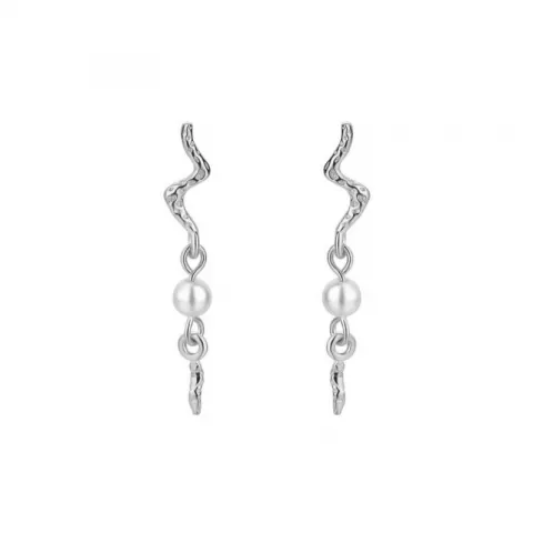 Nava lange perle øreringe i sølv