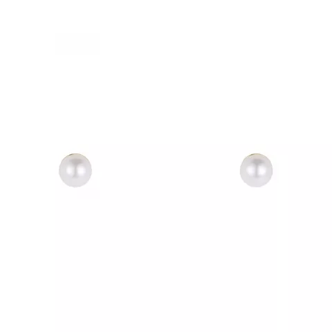 2 mm Nava perle ørestikker i forgyldt sølv