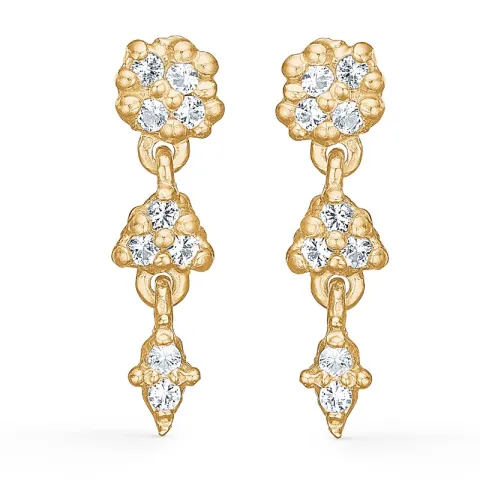 Studio Z Cluster ørestikker i forgyldt sølv hvid zirkon