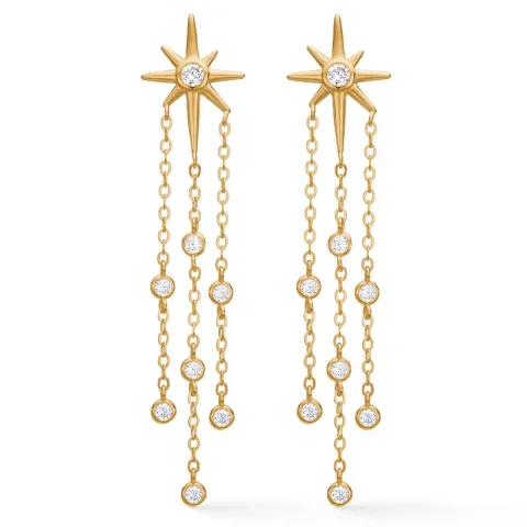 Studio Z Twinkle øreringe i forgyldt sølv hvid zirkon