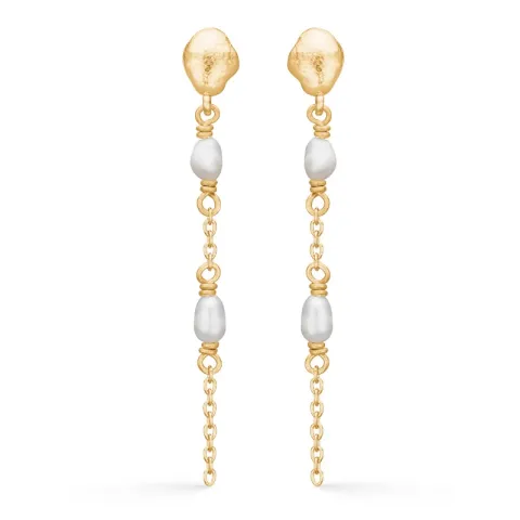 Studio Z Perma kæde øreringe i forgyldt sølv