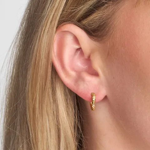 Studio Z Glint creoler i forgyldt sølv hvid zirkon