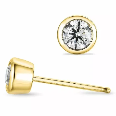 2 x 0,25 ct solitaireørestikker i 14 karat guld med diamant